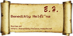 Benedikty Heléna névjegykártya